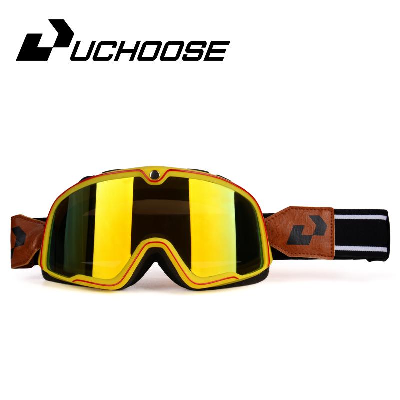 Vintage Fahrbrille Skibrille Sonnenbrille ATV-Brille Rutschfestes Band Anti-UV Cafe Racer Chopper Radfahren Rennen Kostenloser Versand