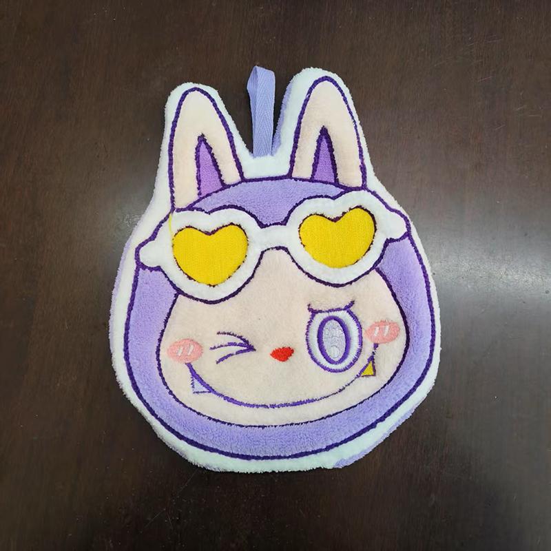 Cute Hand Towels Bathroom Thick Coral Velvet Handkerchief Children Cartoon Absorbent Hanging Towel Kawaii Hand Towel