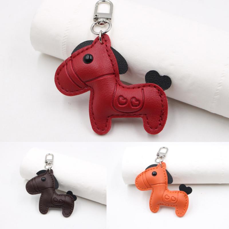 Creative Pony Bag Pendant New Design Keychain Pendant Stylish Embossed Contrasting 3d Pendant High-quality Leather New Year Gift