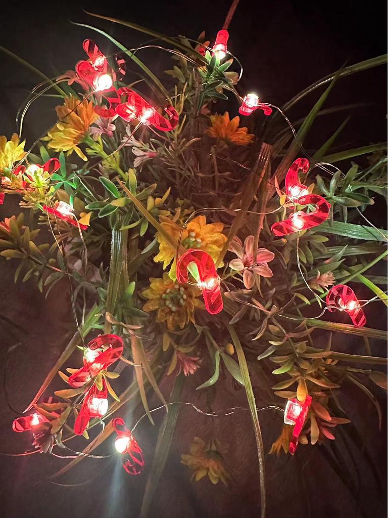 Christmas LED Lights: Santa, Snowman, Reindeer, Black Hat, Candy Cane, Gift Box, Bells with Copper Wire Fasteners