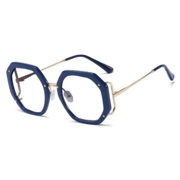 Anti Blue Light Polygon Round Reading Glasses Women Fashion Luxury Brand Design Glasses Transparent Women's Eyeglass Frame