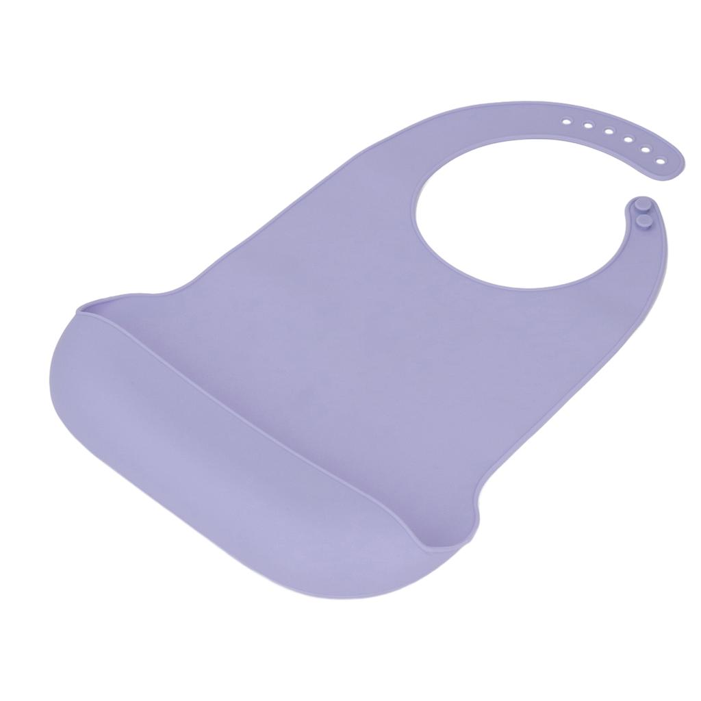 Adult Silicone Bib with Crumb Catcher Adjustable Washable Waterproof Easy To Clean Bib for Seniors Disabled Purple 45 X
