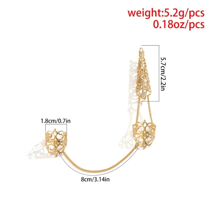 Women Fingertip Claw Nail Ring Decoration Accessory Nail Art Finger Joint Protector Halloween Cosplay Drama Dance Performance