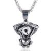 Double Sword Pirate Titanium Steel Pendant Vintage Halloween Skull Ghost Head Anchor Stainless Steel Necklace