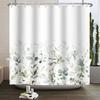 Tenda da doccia ad acquerello con foglie verdi per bagno, pianta di viti, minimalista nordica, in poliestere botanico per casa, hotel 180x240