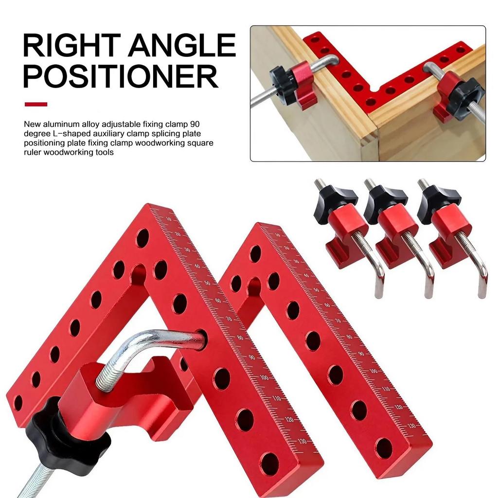 6PCS High Strength Aluminum Alloy Woodworking Clamps 90 Degree Right Angle Fixing Clamps for DIY Wood Splicing Home Projects