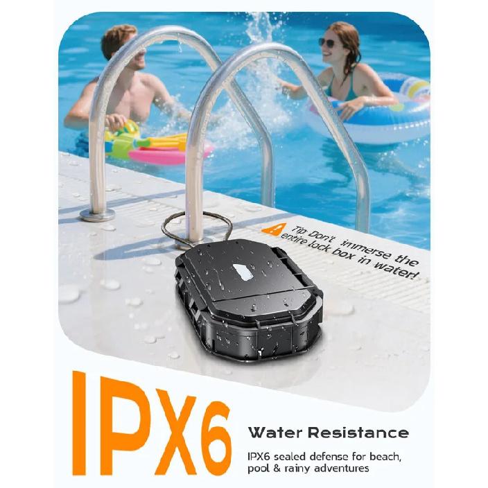 Travel Safe Lock Box Waterproof 4-Digit Combination Anti-Theft Personal Beach Safe with Removable Steel Cable Security Case