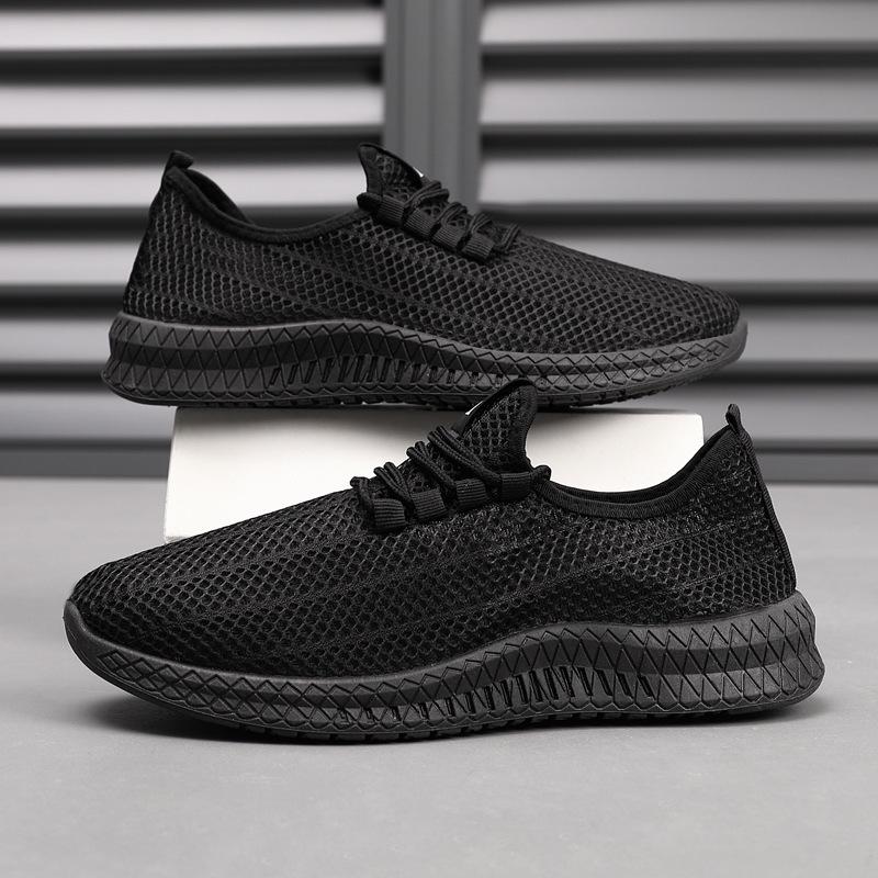 New Summer Lace-up Breathable Mesh Sports Shoes Men's Mesh Cloth Shoes Thin Lightweight Running Mesh Shoes Students