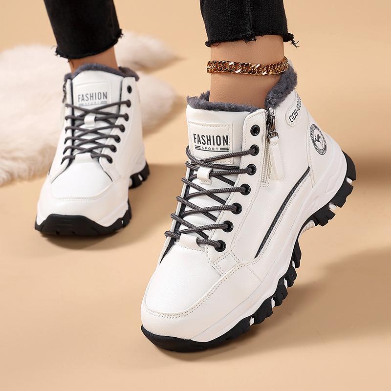 Зимние кожаные велюровые теплые хлопковые туфли повседневные уличные снегоступы хлопковые туфли 36