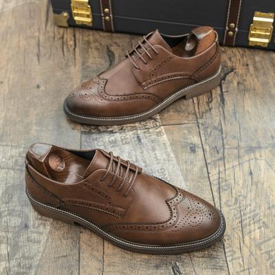 Britain Fashion New Men's Pointed Lace Up Wedding Oxford Brogues Shoes Male Designer  Formal Dress Footwear Zapatos Hombre