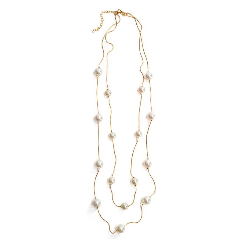 New Temperament Multi-layer Pearl Sweater Chain Pendant Necklace for Women Korean Personality Fashion Choker Jewelry Accessories