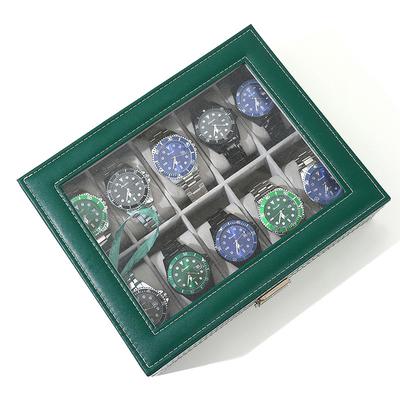 Cajas de Almacenamiento para Relojes de 6/10/12 Compartimentos Estuche Organizador de Relojes Caja de Exhibición de Relojes de Cuero PU Caja de Joyería Para Mejores Regalos