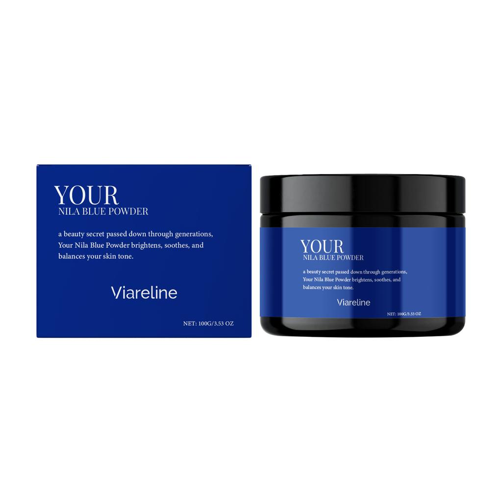 Viareline Indigo Clay Mask Powder, Moisturizing and Smoothing Skin Care Mask, 100g