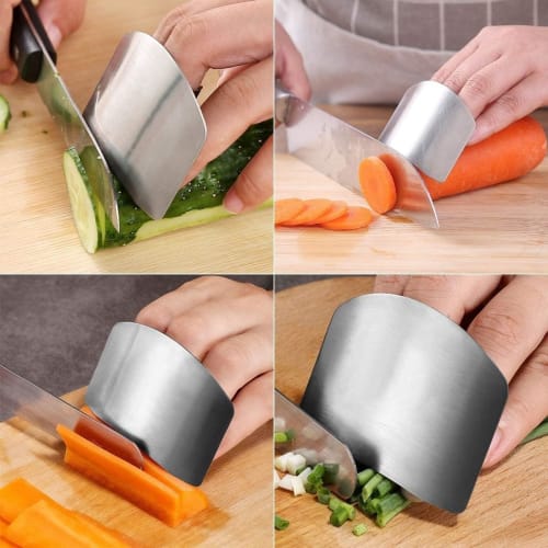 Disenkelubo 2-Pack Stainless Steel Finger Guards for Kitchen Knives, Protect Your Fingers from Knife Cuts, Rust-Proof Finger Guards, Easy to Clean, Sa