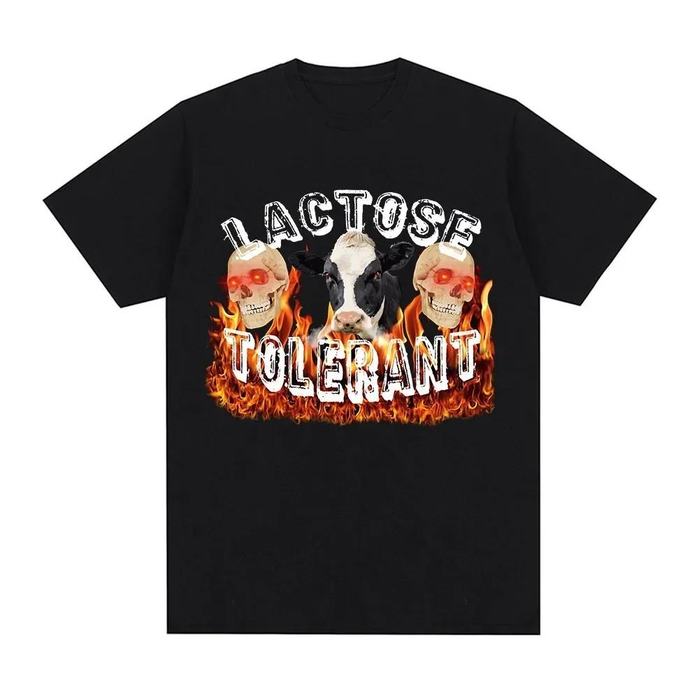 Lactose Resistant Pattern Printed T-shirt for Women's Retro Fashion Short Sleeved T-shirt Casual and Comfortable Large T-shirt