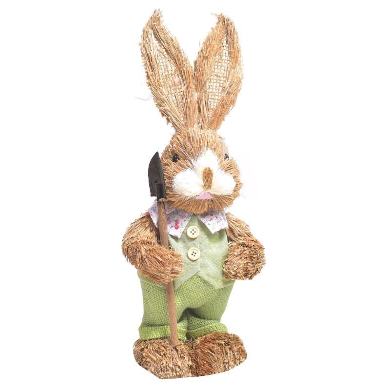 652F Easter Bunny Artificial Straw Rabbit Ornaments for Easter Theme Party Decorations Home Garden Wedding Ornaments Craft