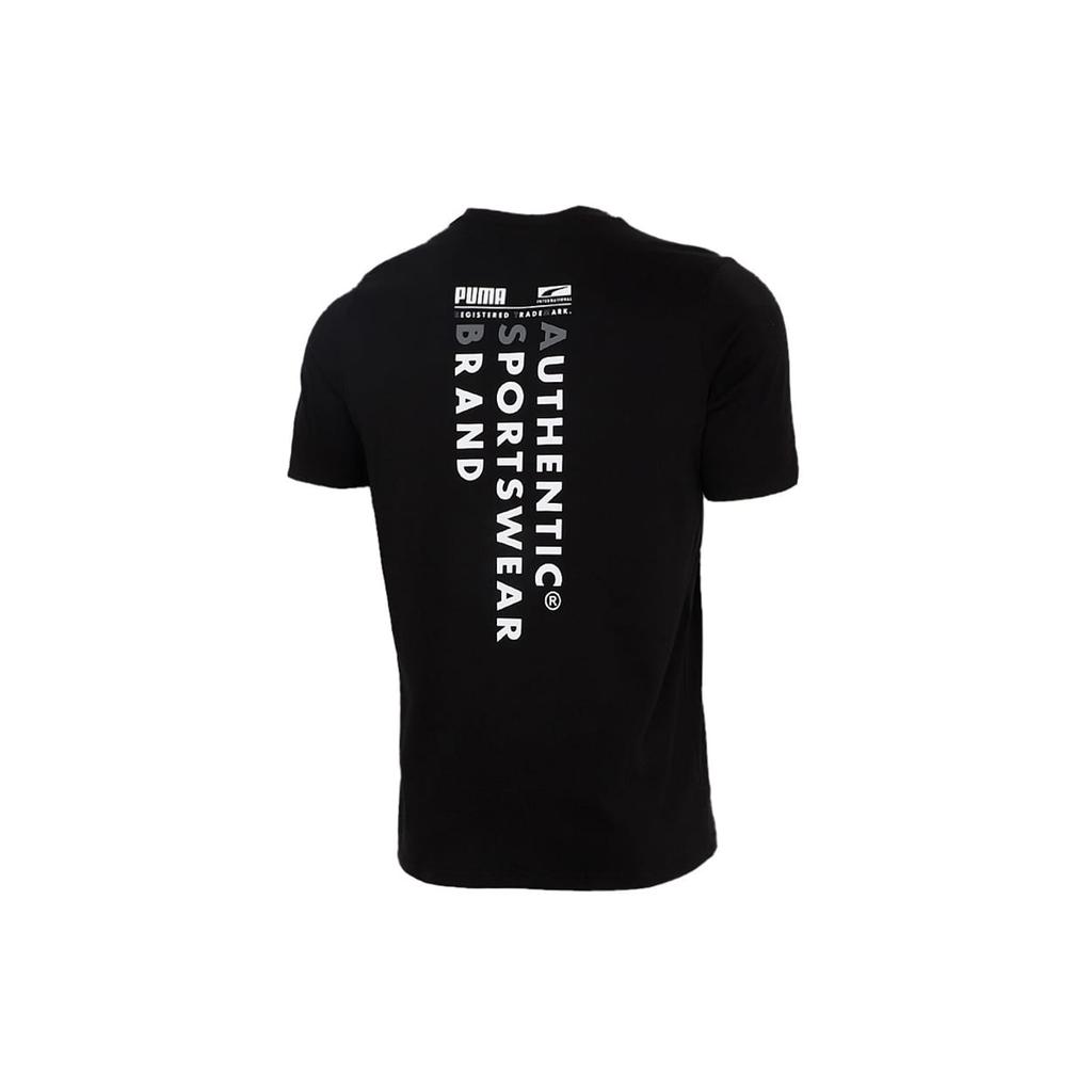 PUMA T Shirts Men's Black Crew Neck Moderate Straight Fit 855975-01