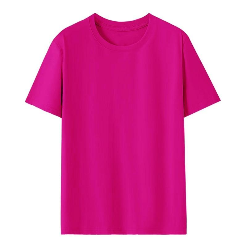 Pure cotton T-shirt women's round neck short-sleeved T-shirt logo advertising shirt group clothing trendy brand women's top solid color clothes