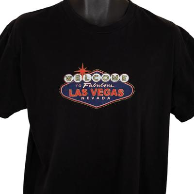 T-shirt Las Vegas Uomo Taglia L Nera Destinazione di Viaggio Souvenir Maglietta