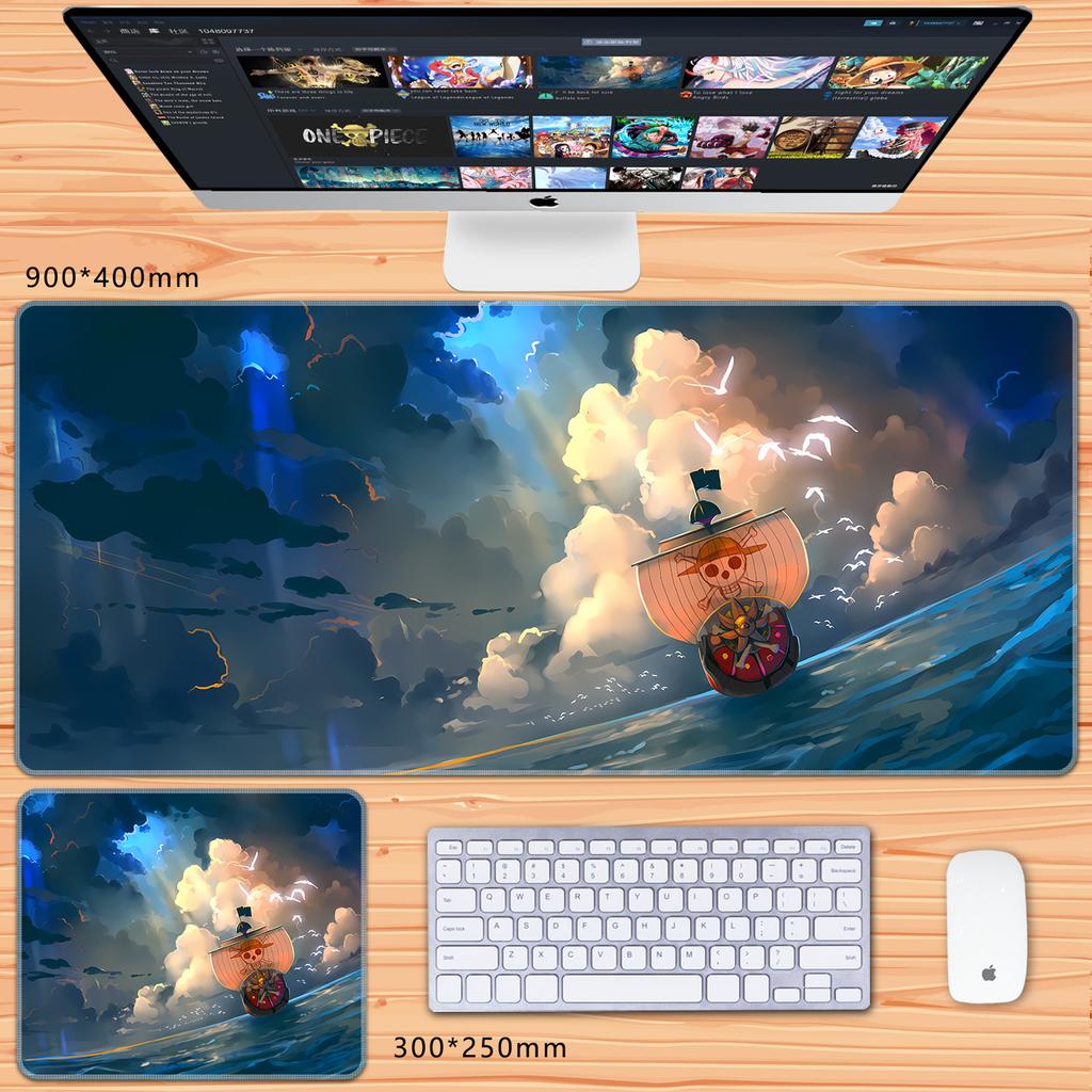 Cute Decorative Wallpaper One Piece Leather Mouse Pad Large Size Anime Boys Zoro Office Non-Slip and Dirt-Resistant Keyboard Mat