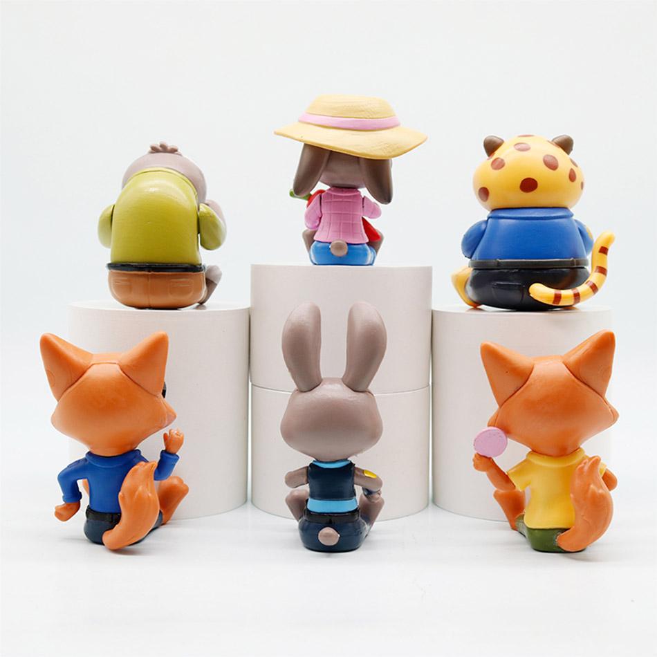 In Stock  Zootopia 2 Action Figures 6-Piece Set Judy Hopps Nick Wilde Movie Merchandise Doll Model Ornaments Kids Present