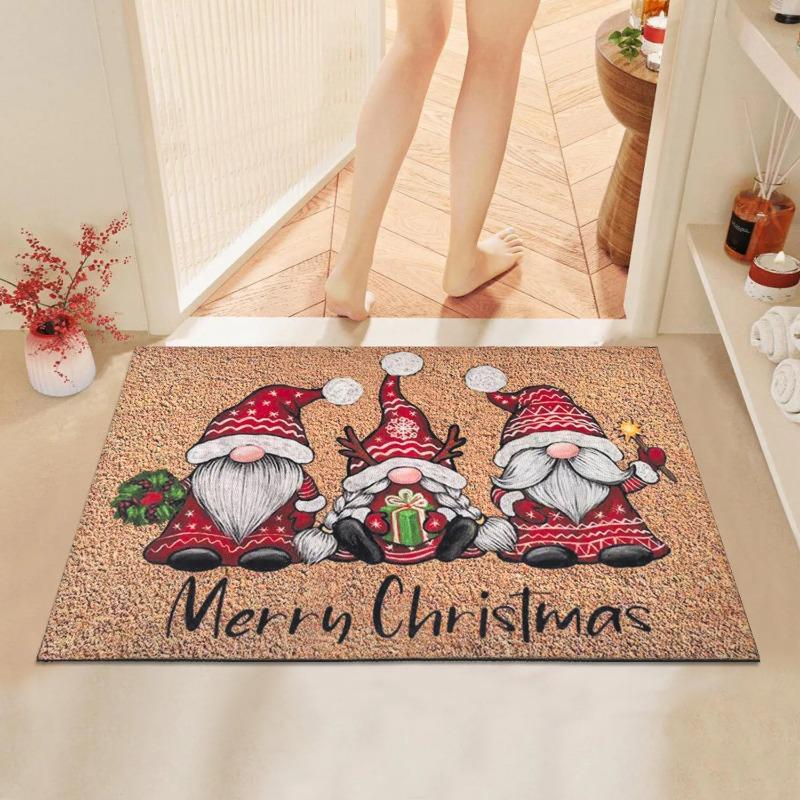 

Santa Claus Printed Door Mat Merry Christmas Footmat Christmas Holiday Entrance Bedroom Kitchen Christmas Door Mat Decoration 30x50cm