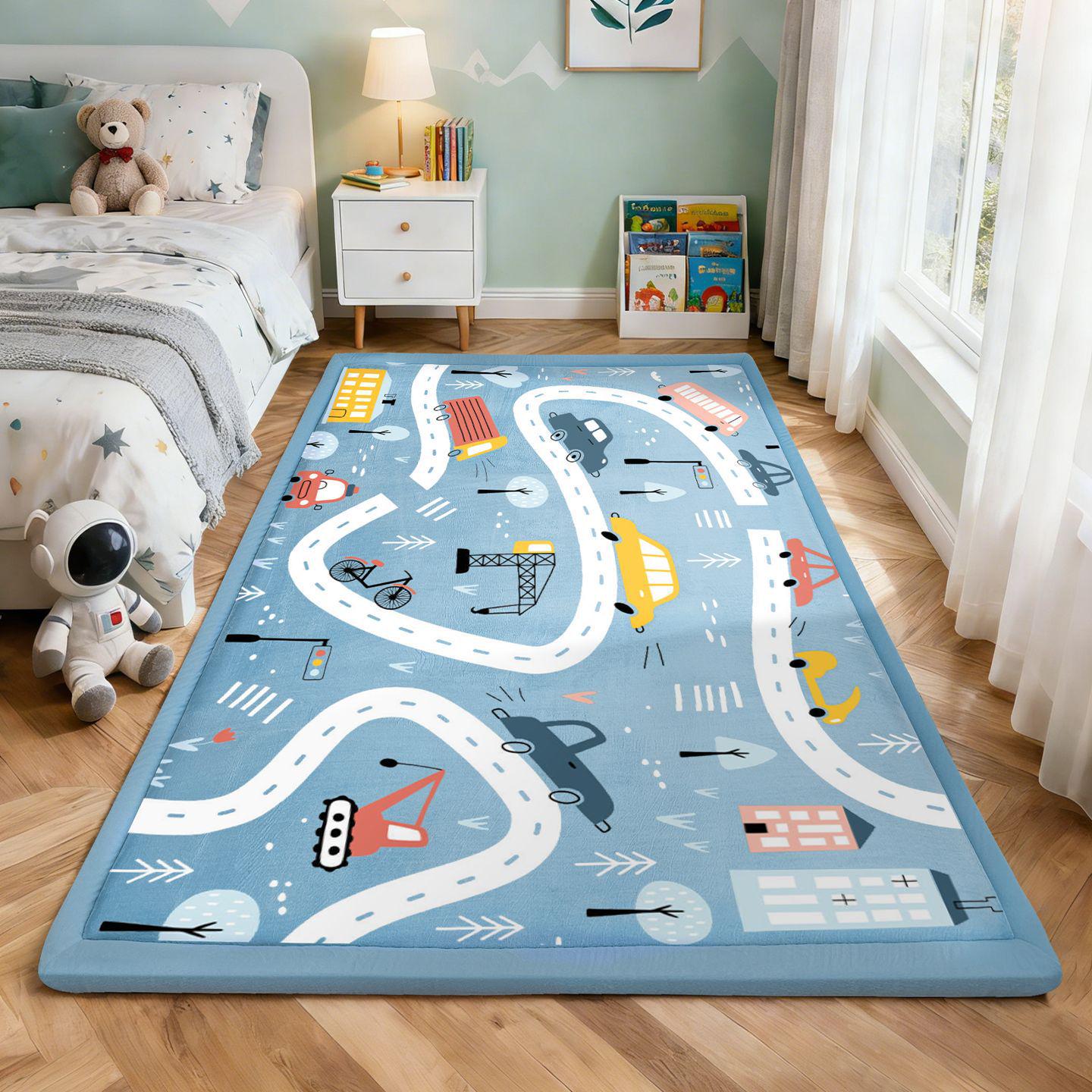 Kids  Anti-Fall Bedside Mat: Thickened Crawling and Anti-Collision Soft Floor Pad 50x160 cm