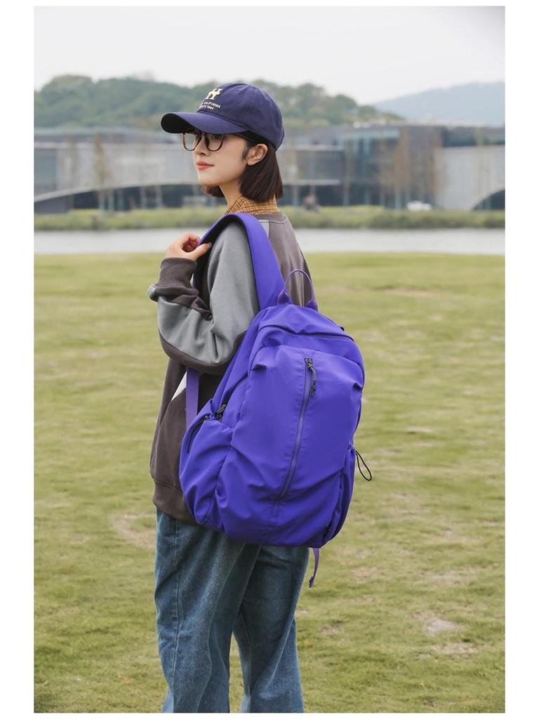 Versatile Japanese-Style Solid Color Backpack for School, Sports, and Travel