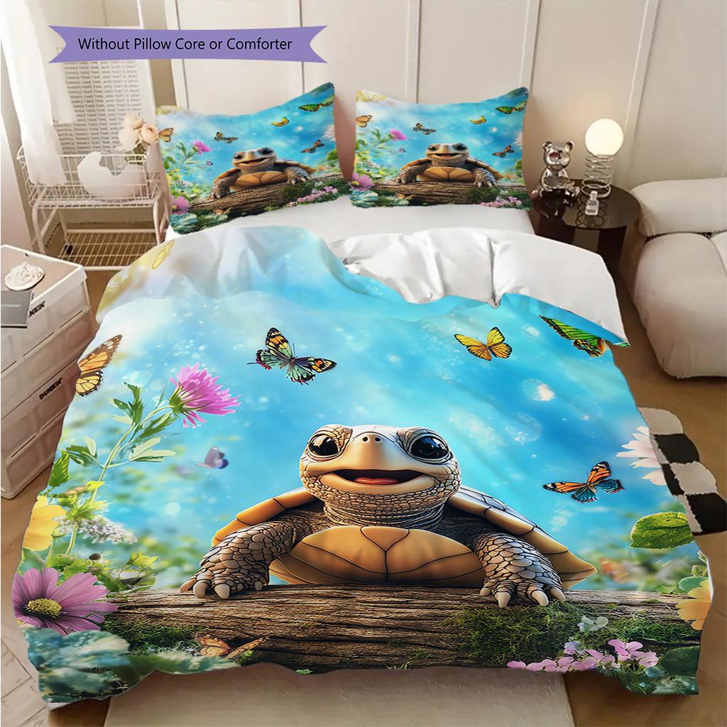 Juego de Colcha con Estampado de Carey Funda de Colcha Funda de Almohada Decoración del Hogar Regalo de Cumpleaños (1 * funda nórdica + 2 * fundas de almohada, sin núcleo)