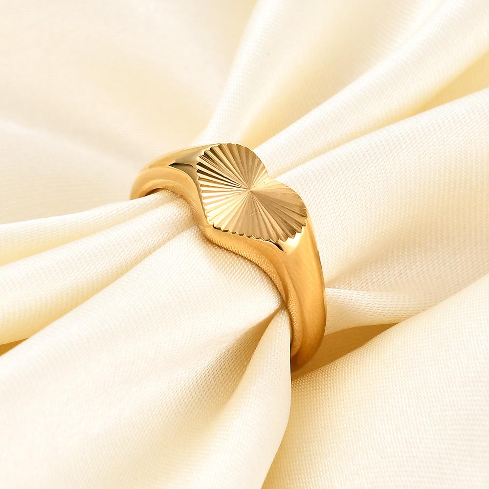 9MM Stainless Steel Love Stripe Minimalist Fashion Casting Ring Jewelry