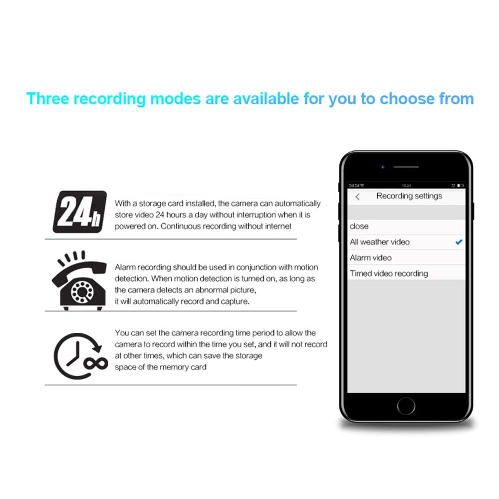 HD Infračervená kamera s nočným videním Domáca bezdrôtová Wifi kamera Mini sledovacia kamera