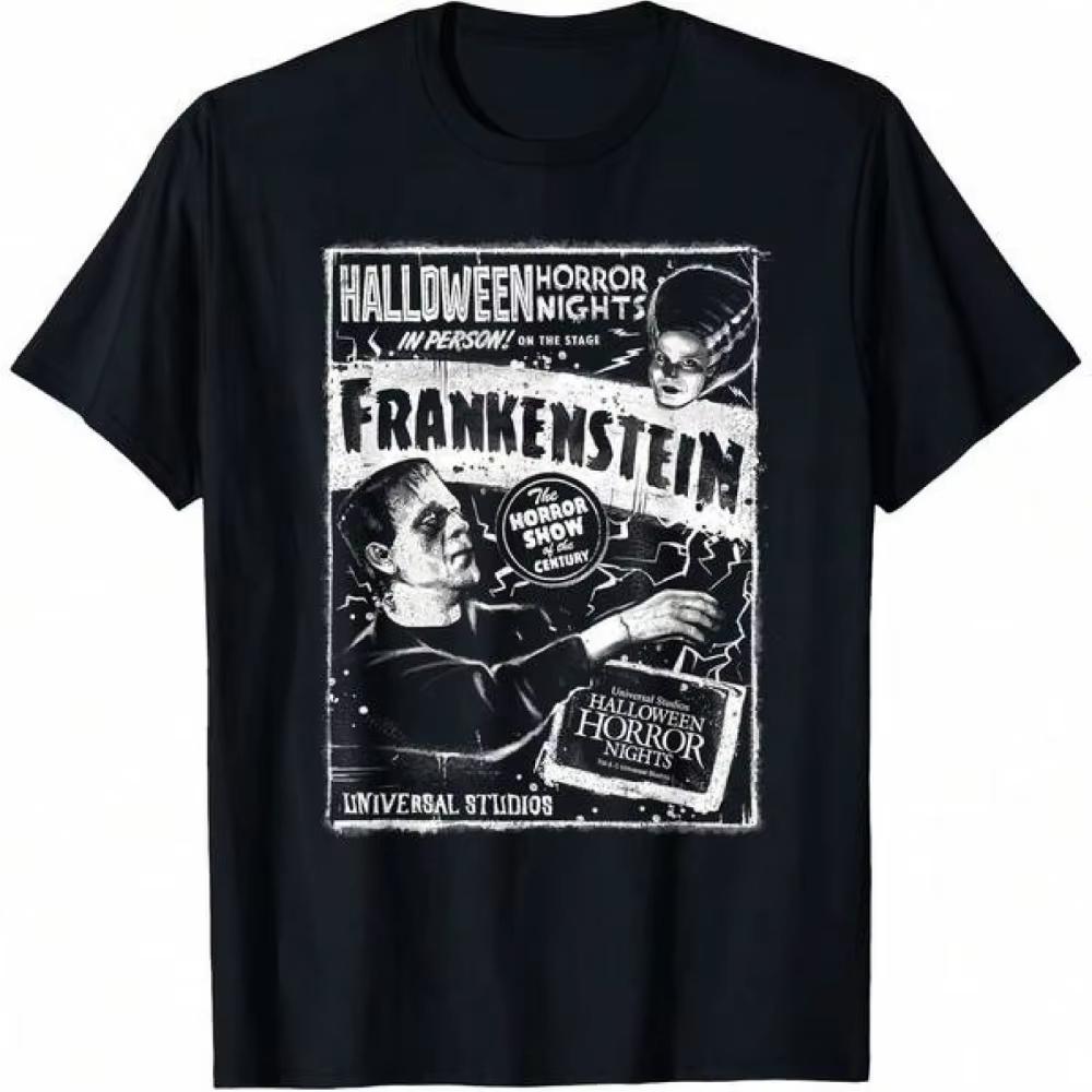 2026 Summer New Frankensteins Bride Tshirt Highquality Casual Comfortable and Breathable Mens Printed Roundneck Tshirt S