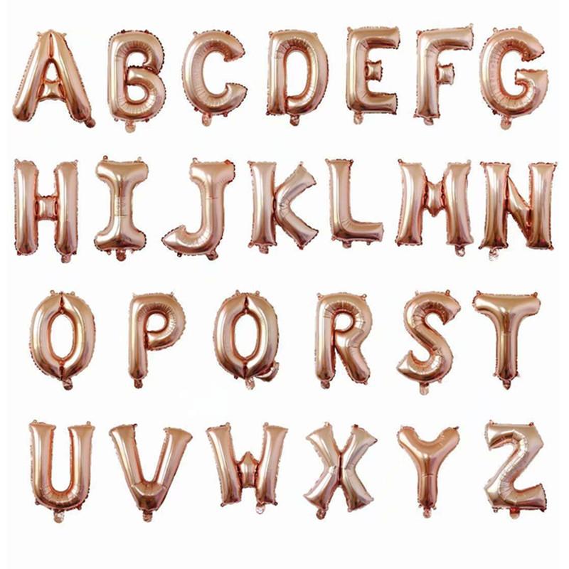16 Inch Slim Gold Letter Aluminum Foil Balloon Bright Gold Wedding Decoration Film Balloon