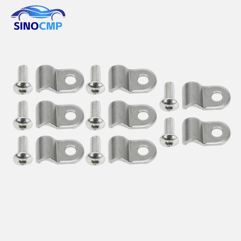 16pc 3/16  SI-AT11499 Stainless Steel Brake Line Clamps Clips  Screws Street Rod Hot Rod For Car