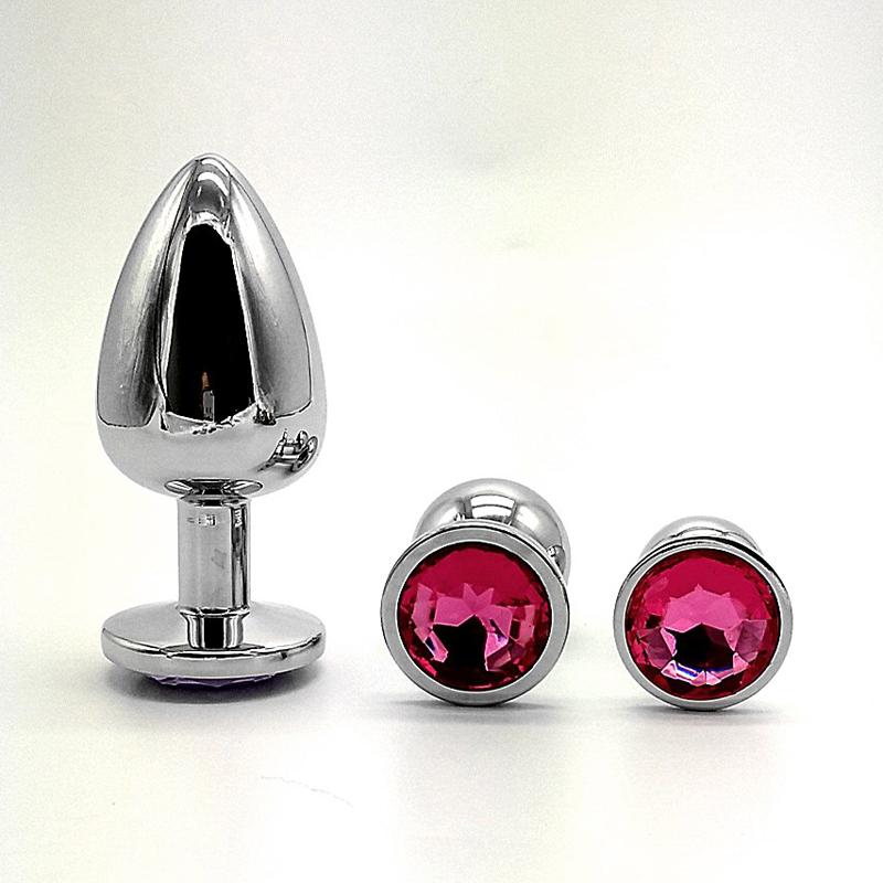 Anal Plug 3 Sizes Colored Crystal Stainless Steel Butt Plug For Women Stimulator Anal Sex Toys For Couples Prostate Massager