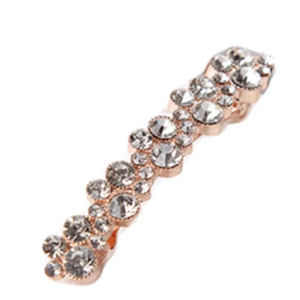 Fashion Elegant Women Girl Crystal Pearl Hair Clip Side Clip Rhinestone Bangs Clip Hairpin Barrette Hair Accessories
