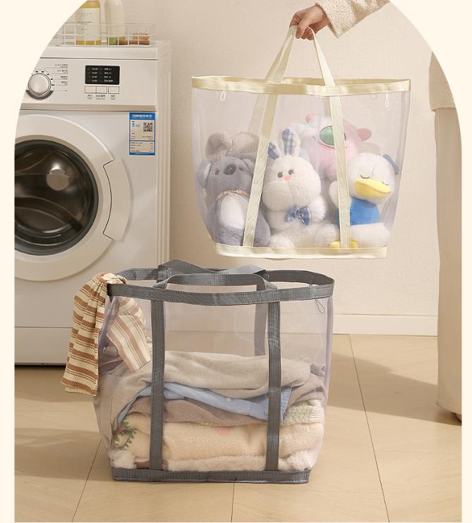 Laundry Hamper for Dorms & Homes Foldable Large-Capacity Mesh Laundry Basket For Dirty Clothes, Socks, and Underwear Storage