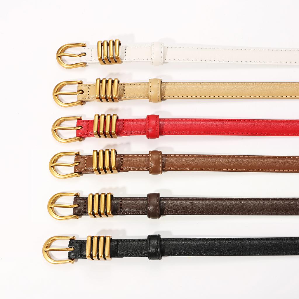 New 2026 Women Belt Fashion Skinny Thin Belts with Metal Buckle Ladies Vintage Waistband for Dress Jeans