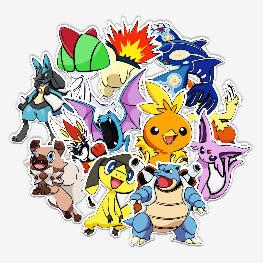 50Pcs Pokemon Anime Stickers Pikachu Sticker Pack Waterproof Phone Case Cute Laptop Skin Kawaii Stationery Art Supplies