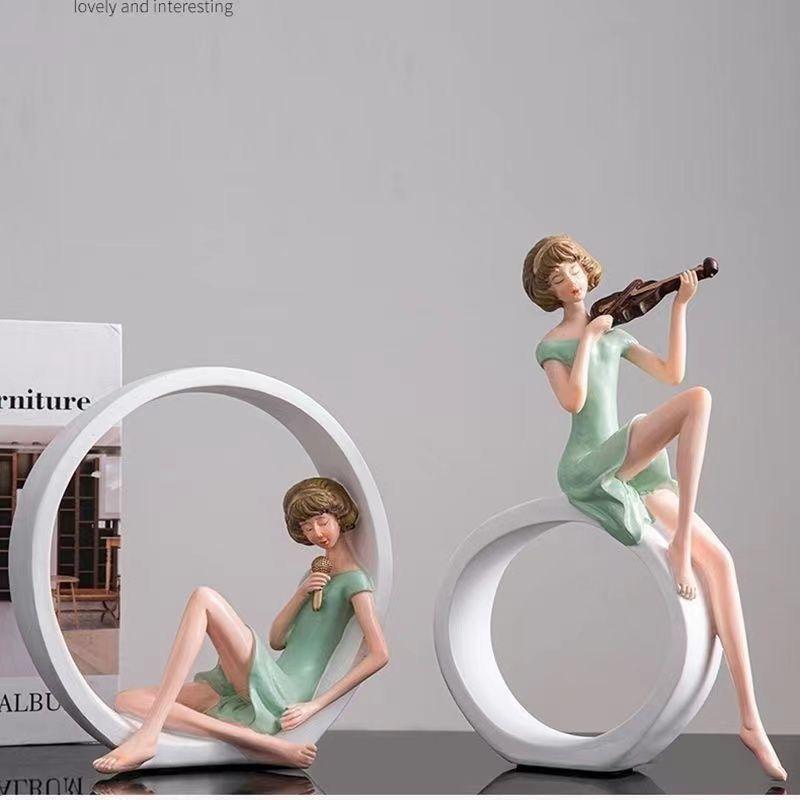 European Reading Book Yoga Girl Resin Figurines Decoration Items Home Room Desk Statue Accessories Coffee Table Sculpture Crafts