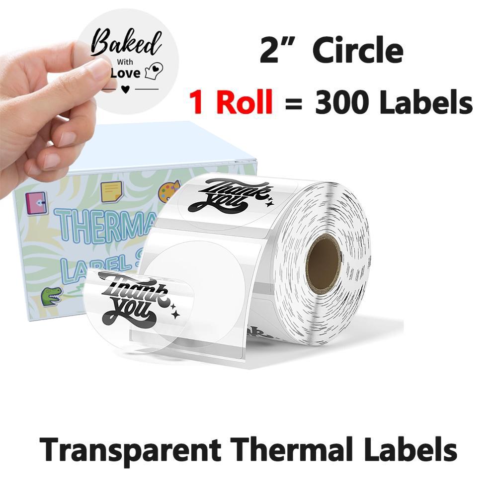 2 Inch Circle Thermal Sticker Labels Laser/Transparent Self Adhesive Round Direct Thermal Labels