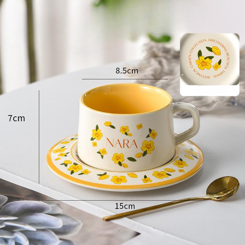 

Ретро Специальный Французский Набор Кофейной Чашки и Блюдца Коммерческая Чашка для Латте Керамическая Британская Чашка для Послеобеденного Чая с Ложкой Сувенир 220ml