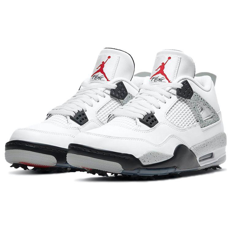 Air Jordan 4 Golf White Cement Unisex Sneakers Tech-Grey Black Fire-Red CU9981-100