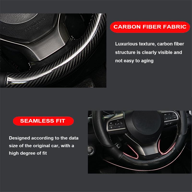 Carbon Fiber Car Steering Wheel Cover Perforated Leather 38cm 15 inch For Toyota RAV4 Hilux  Corolla Camry Prius Land Cruiser