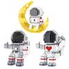 Astronaut Building Block Ornaments Small Granule Block Assemble Decompression Toy (with Light