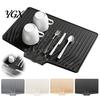 Modern Kitchen Sink Accessory Silicone Dish Drying Mat for Counter, Non-Slip Heat-Resistant Drain Mat, Countertop Protector Slope Diversion