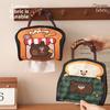 Modern Minimalist Bear Pattern Linen Paper Towel Dispenser For Home Bathroom And Car Decor