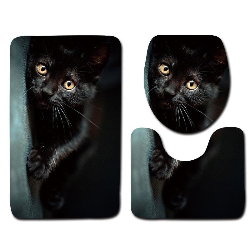 Toilet Three-Piece Floor Mat, Bathroom Three-Piece Carpet Doormat