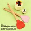 Food Grade Silicone Heart Shape Spatula with Wood Handle For Cake Decorating Stirring Folding Dough Kitchen Utensils