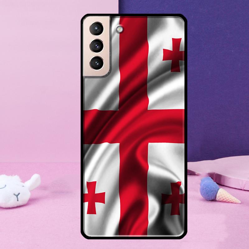 Georgia Flag Phone Case For Samsung Galaxy S25 S24 Ultra S9 S10 S20 S21 S22 Plus S23 FE S24 FE Cover